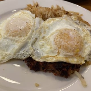 Corned Beef Hash with Two Eggs